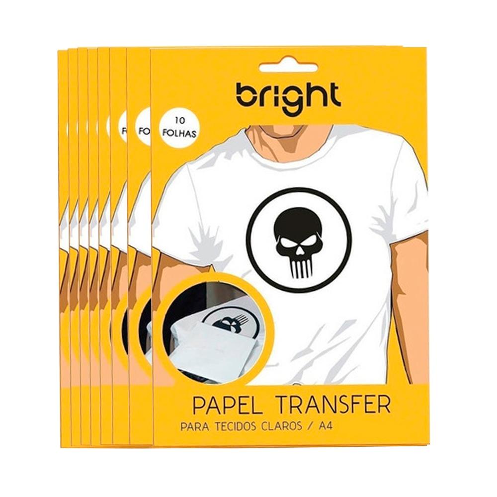 Papel Transfer para algodão A4 Tecidos Claros Bright 100 Fls