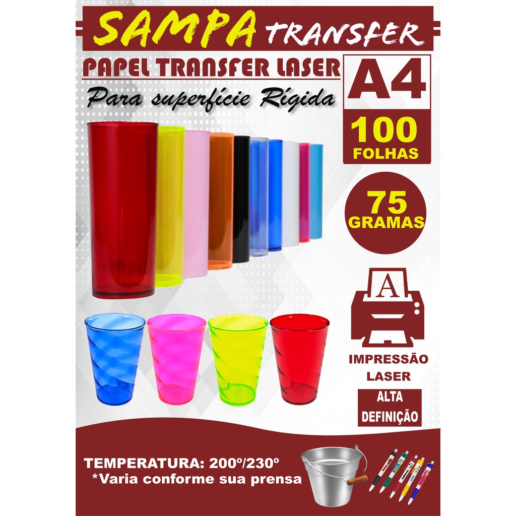 Papel Transfer Laser 120 gramas - 100 folhas  A4