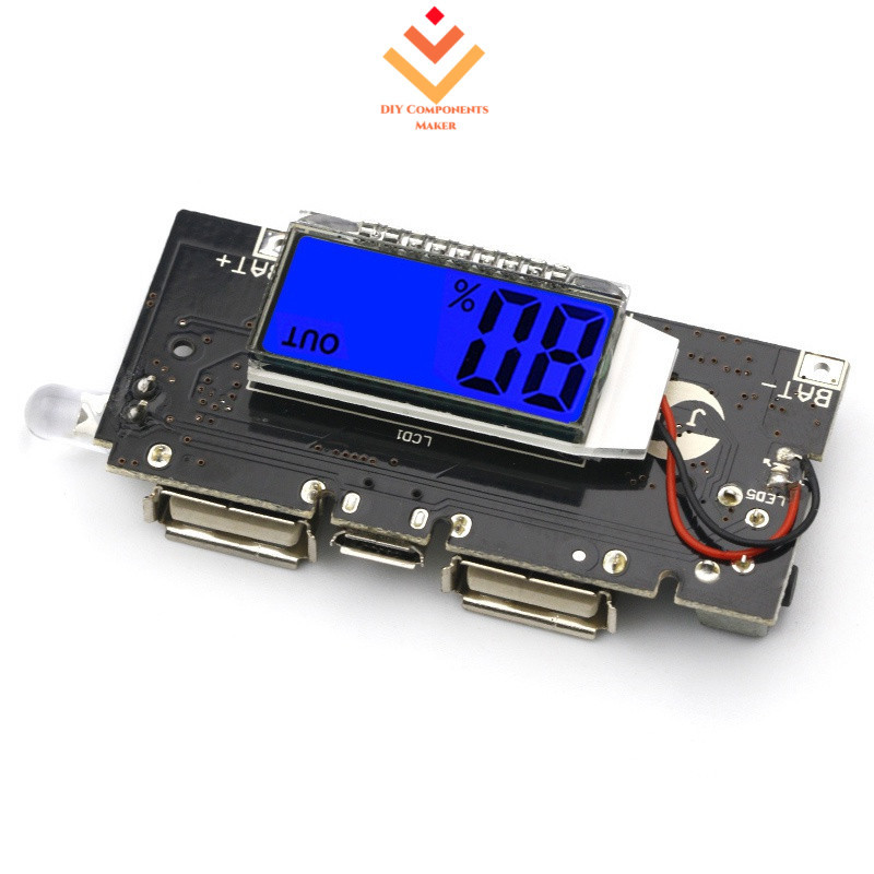 Dual USB 5V 1A 2.1A Banco De Potência Móvel 18650 Carregador De Bateria De Lítio Placa Módulo PCB Display LCD Carregamen