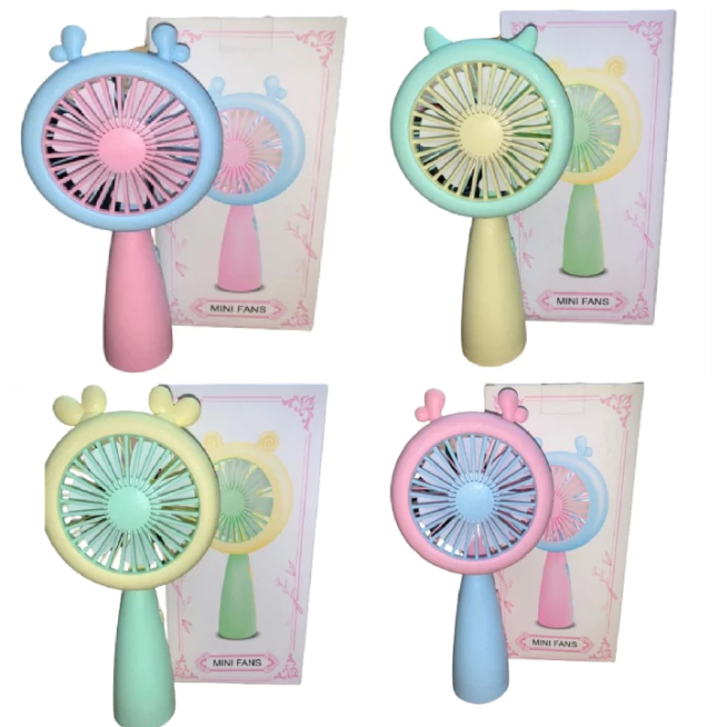 KIT 02 Mini Ventilador De Mesa Portátil Recarregável USB Para o Verão Diversos Modelos