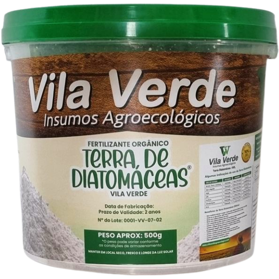 Terra de diatomáceas Vila Verde Balde 500g caixa com 4 unidades