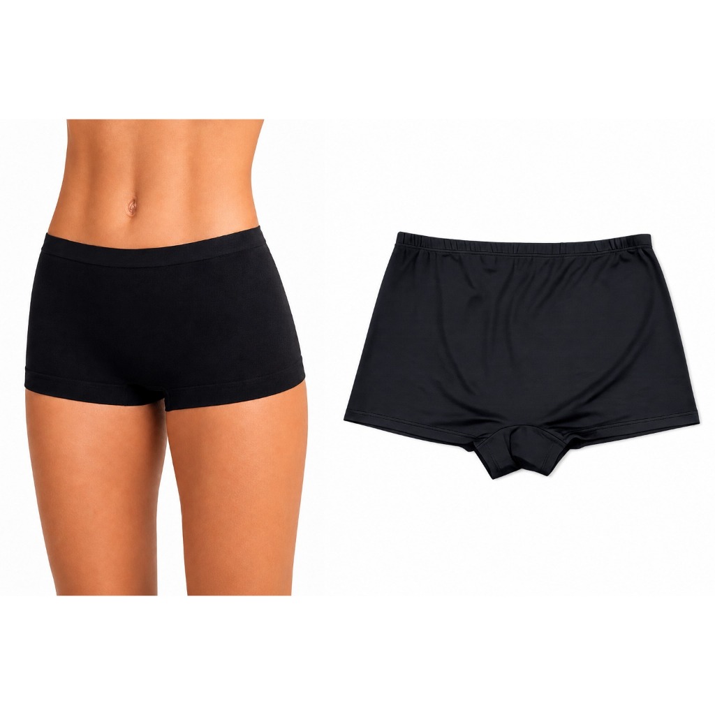 Kit 4 Calcinha Box em Suplex Cueca feminina Shortinho Confortável Respirável e com Cintura Média para Uso Dia a Dia