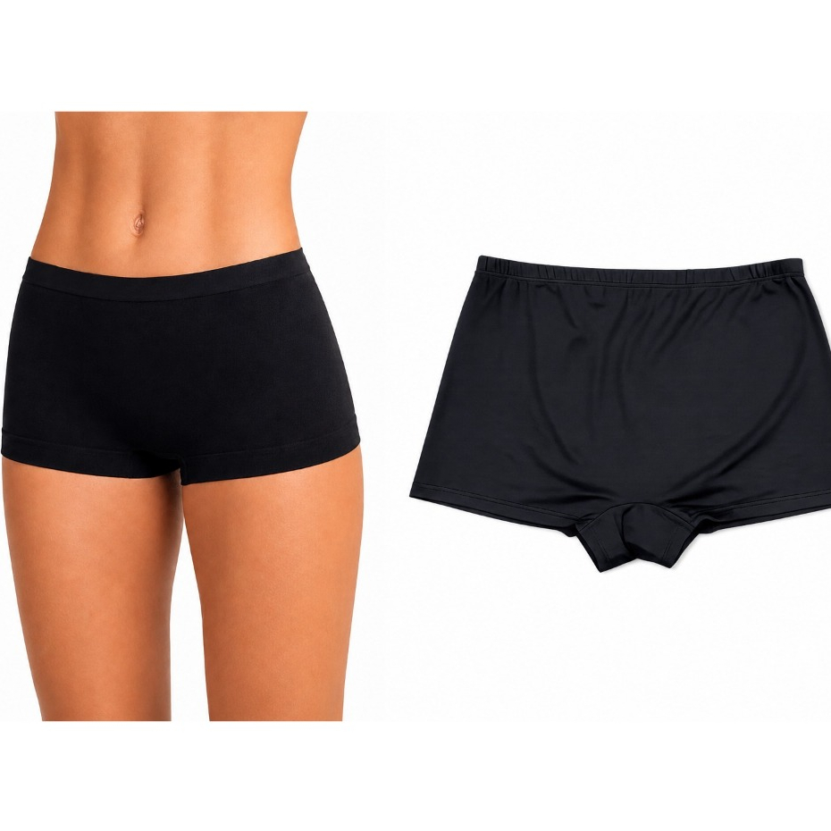 Kit 4 Calcinha Box em Suplex feminina– Shortinho Confortável, Respirável e com Cintura Média para Uso Diario