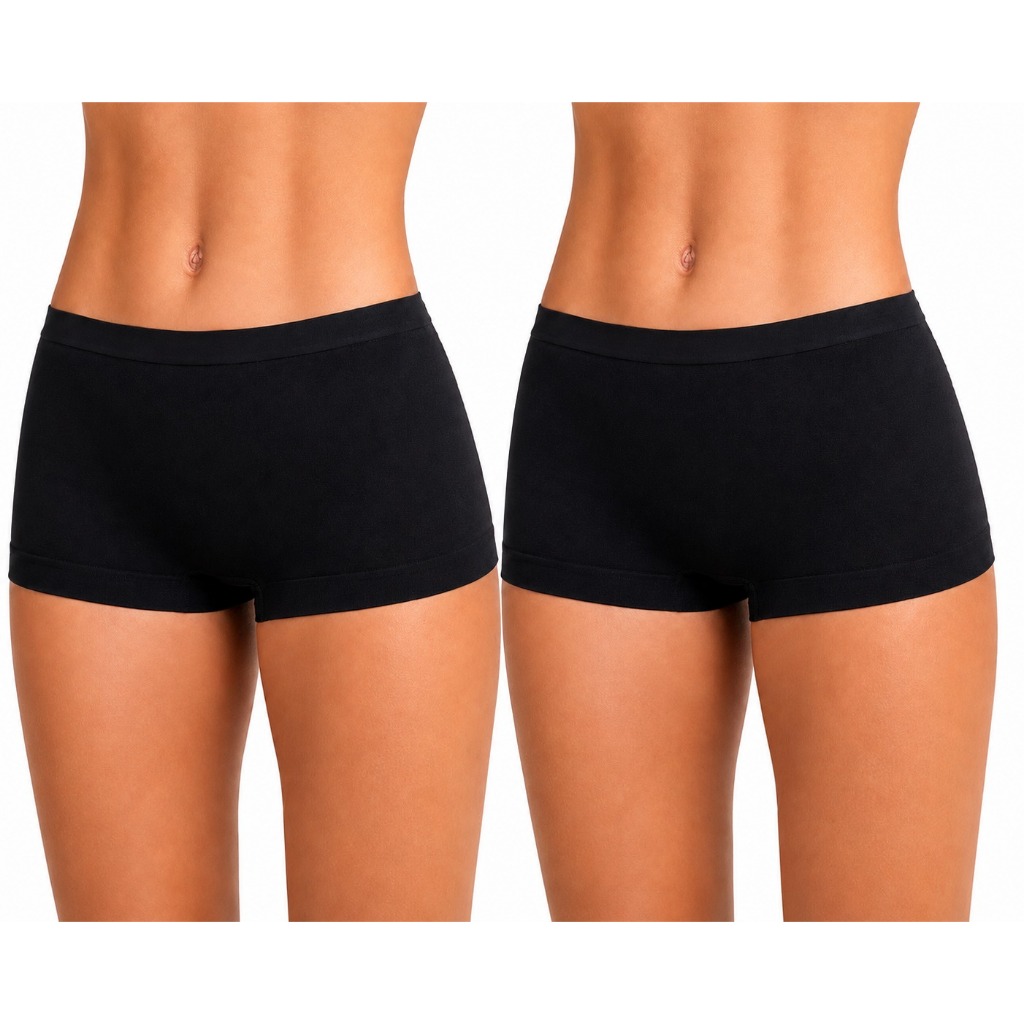 Kit 2 Calcinha Box feminina Shortinho Confortável Respirável e com Cintura Média para Uso Diario