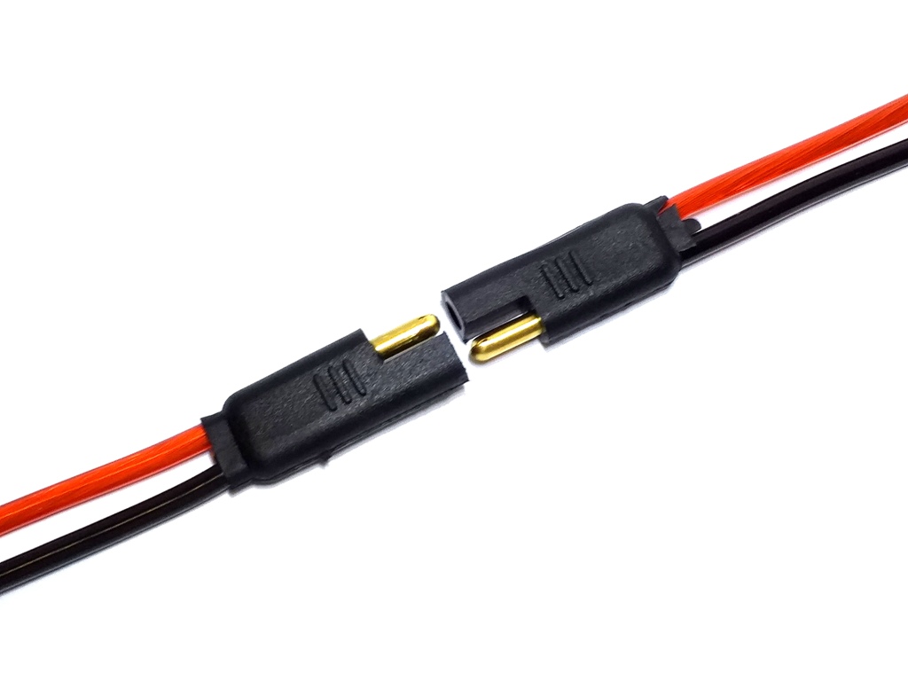 Conector 2 Vias Com Fio 4,0 Mm - Chicote Plug Para Caixa De Som Pinos Macho Fêmea Som Automotivo Plug Anti-erro