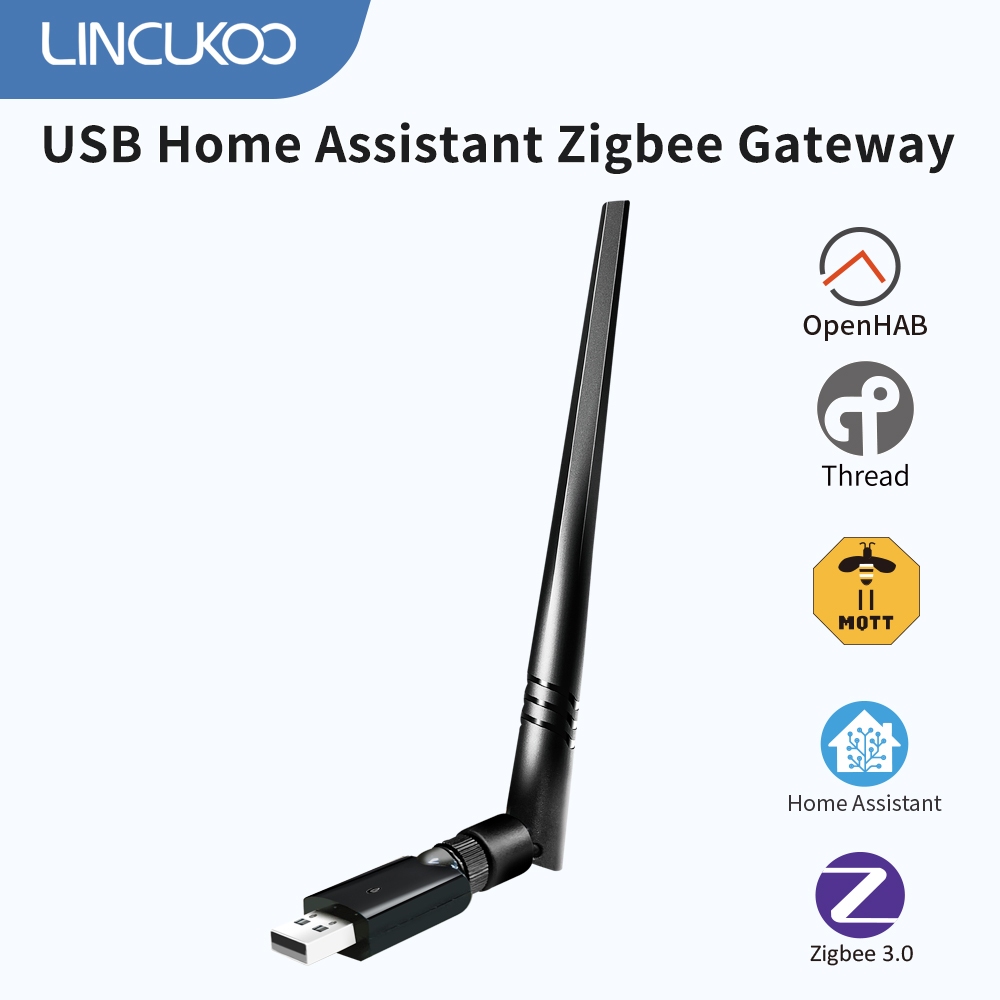 Lincukoo USB Zigbee3.0 Dongle Gateway Para Assistente Doméstico Suporte OpenHAB E Zigbee2MQTT EFR32MG21 Firmware Atualiz