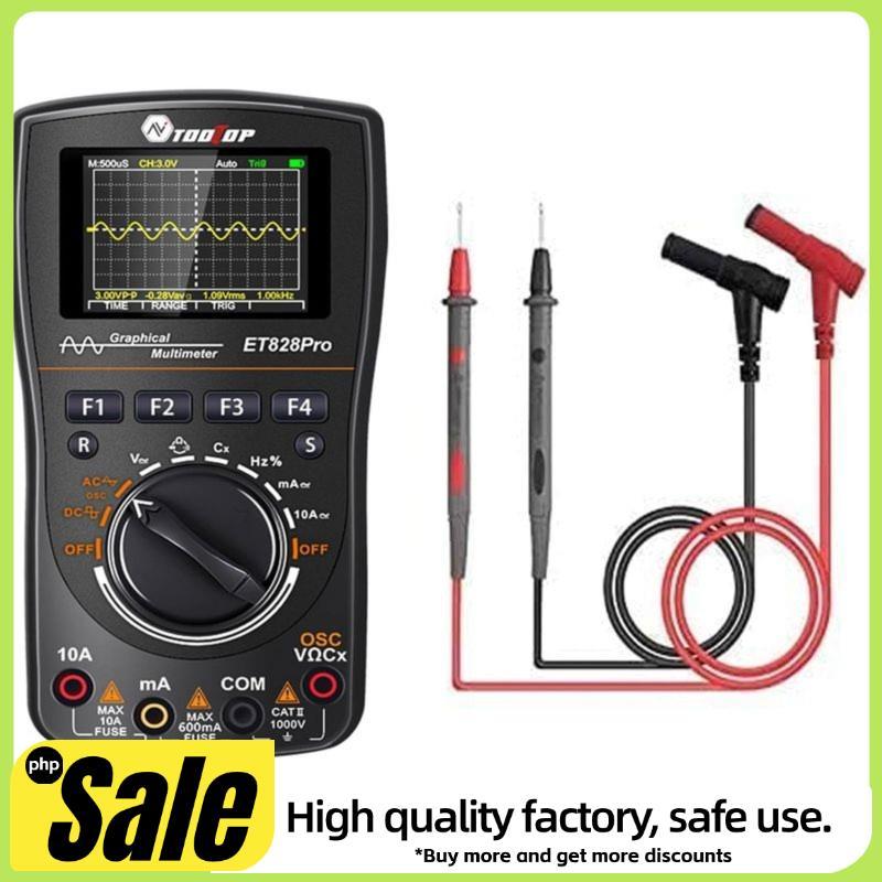 Osciloscópio Portátil Automotivo ET828Pro 10MHz 50Mps/S Multímetro Profissional Voltímetro Amperímetro