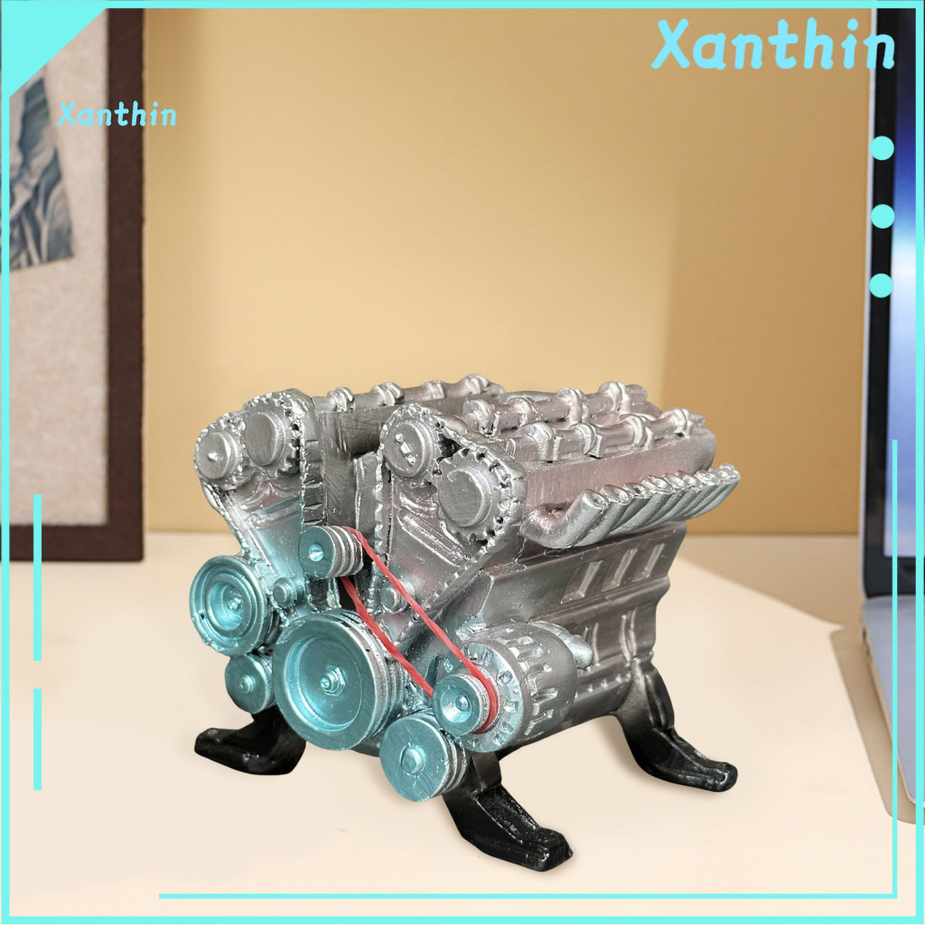 Realistic Engine Model V8 Car Resin 8-cylinder Auto Decoration Educational Science Toy for Kids Home Office Desktop Orna
