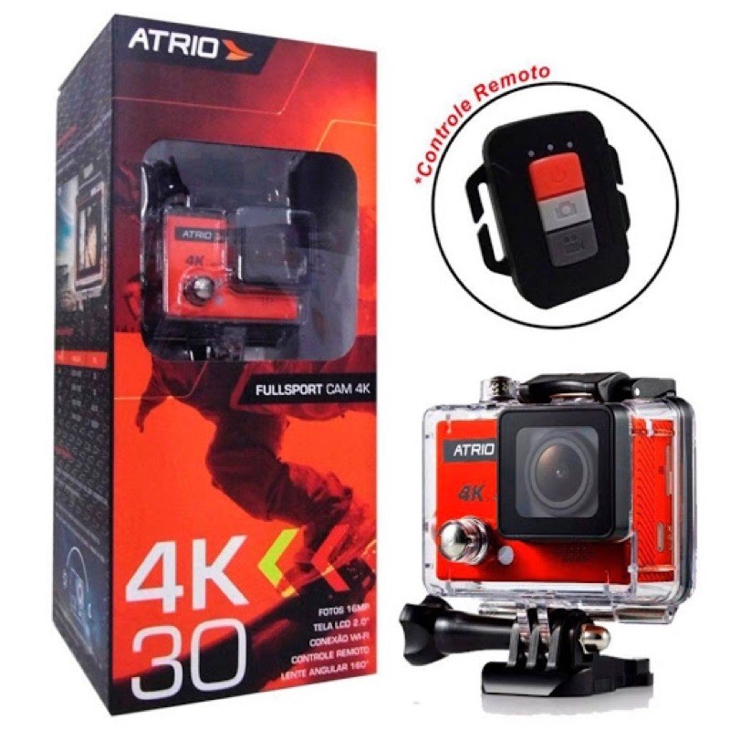 Câmera Esportiva Atrio FullSport Cam 4K DC185 16MP Wifi Controle Remoto