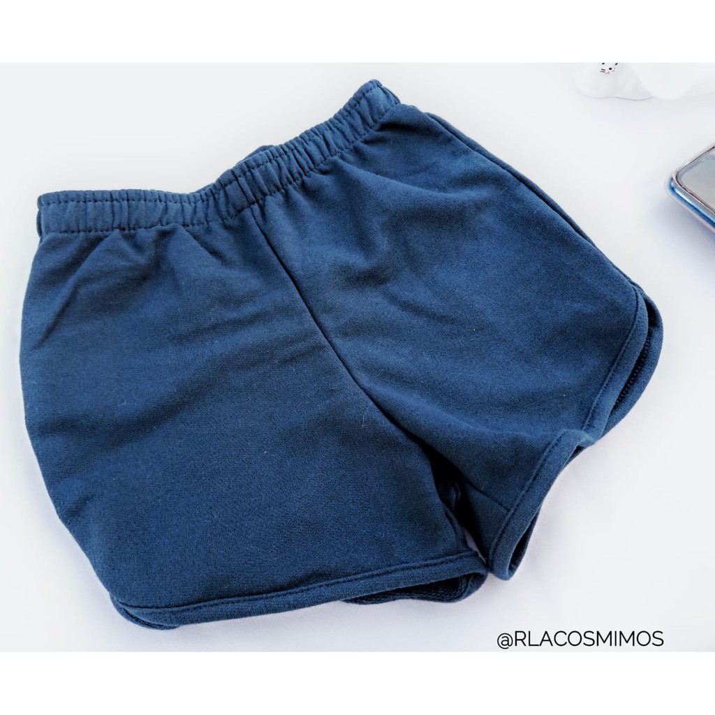 Short infantil cotton confortável azul marinho Basic 4 e 6 anos