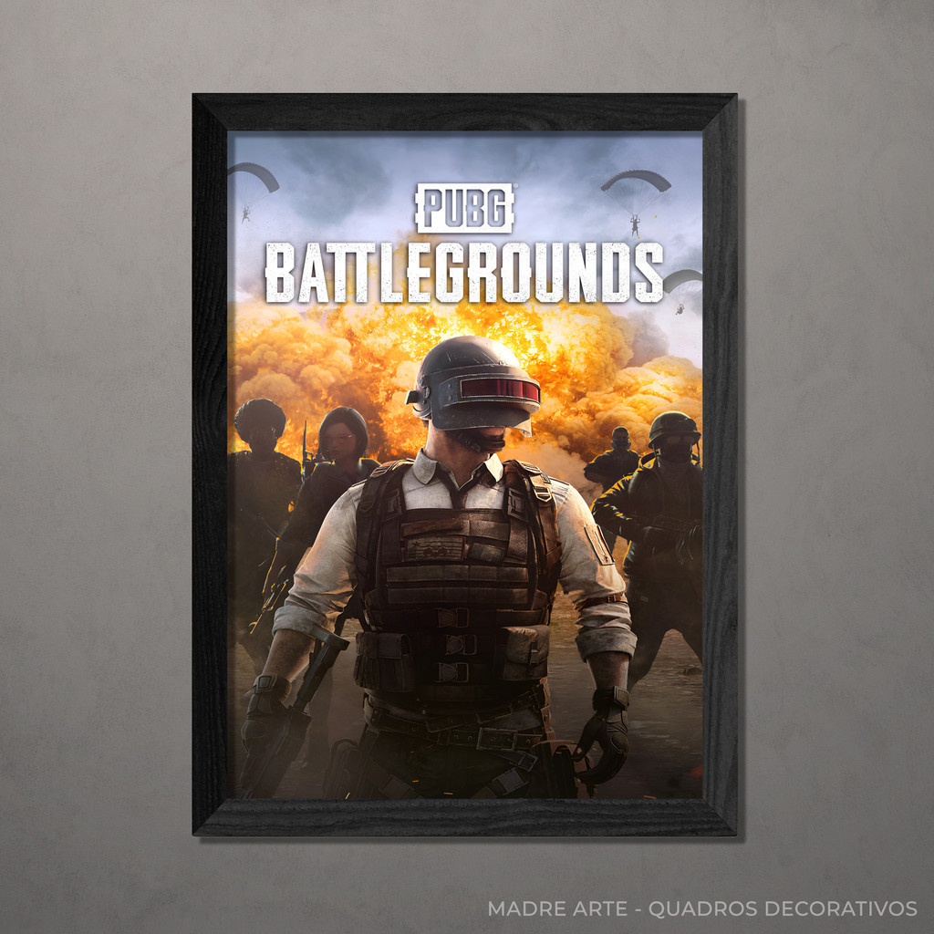 Quadro Decorativo Playerunknown's Battlegrounds - PUBG: Battlegrounds A4 Com Vidro