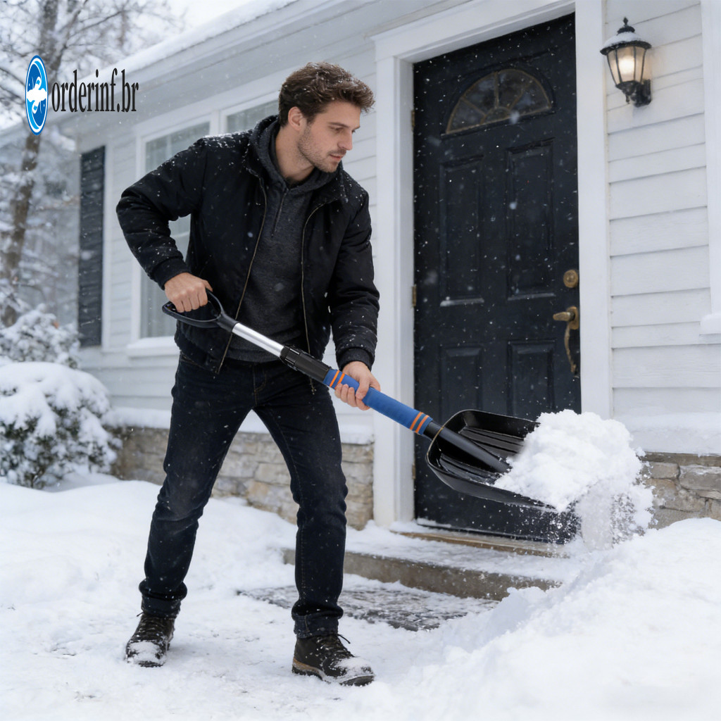 Rv Snow Shovel Lightweight Foldable Portable Compact Car Trunk Removal Tool with Non-slip Grip – Easy to Carry for Win