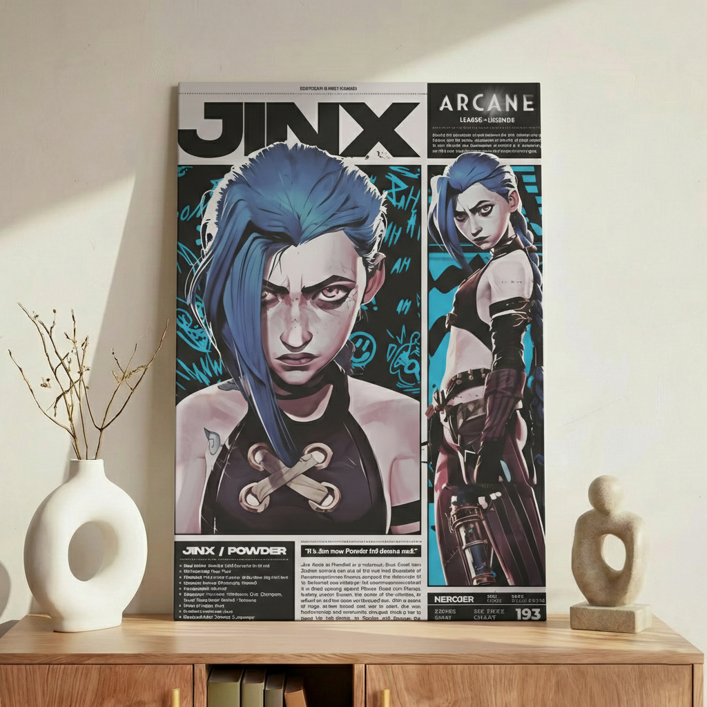 Quadro Decorativo Jinx Arcane League of Legends – Aesthetic League of Legends
