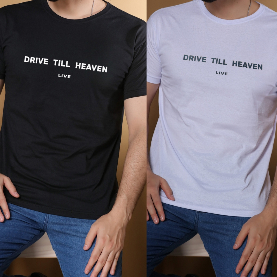 KIT CAMISETAS Masculina  Manga Curta  Malha 30.1 Algodão DRIVE TILL HEAVEN