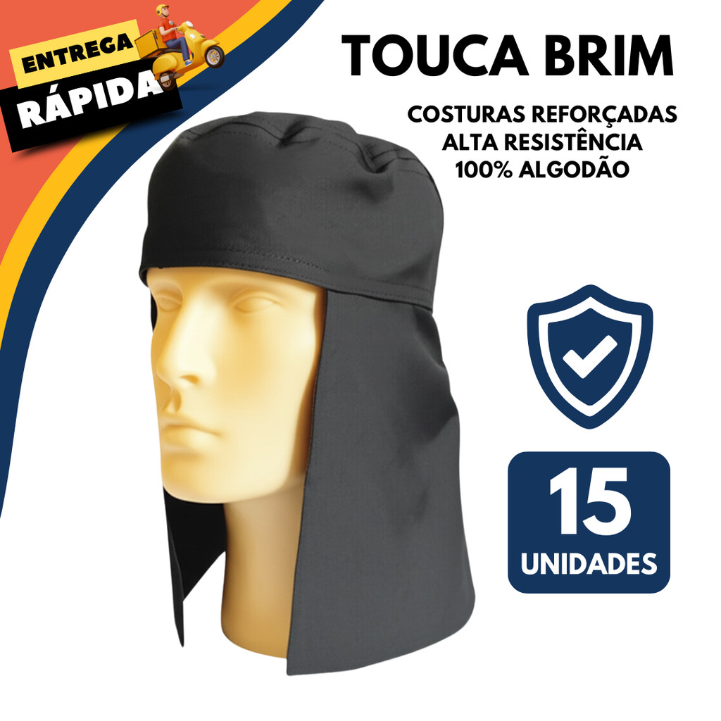 Kit 15 Capuz Touca Soldador Árabe Brim Proteção Ao Sol Soldador Pedreiro Agricultor