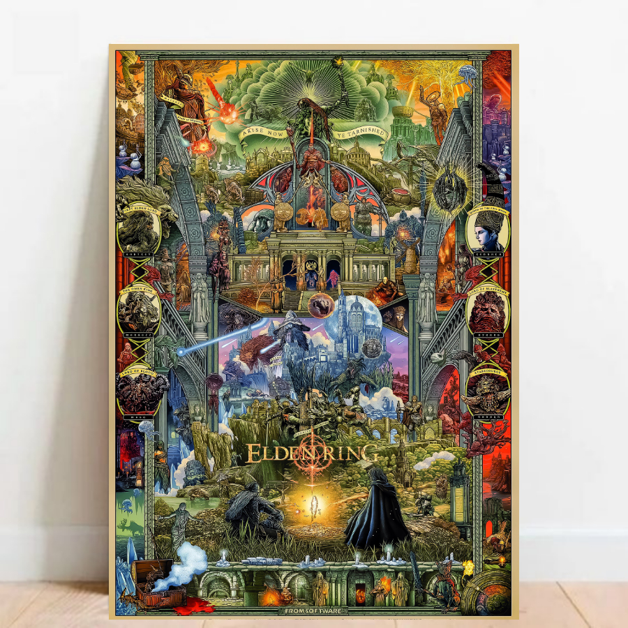 Quadro Decorativa Geek Gamer Elden Ring games Super Nintendo Playstation 01