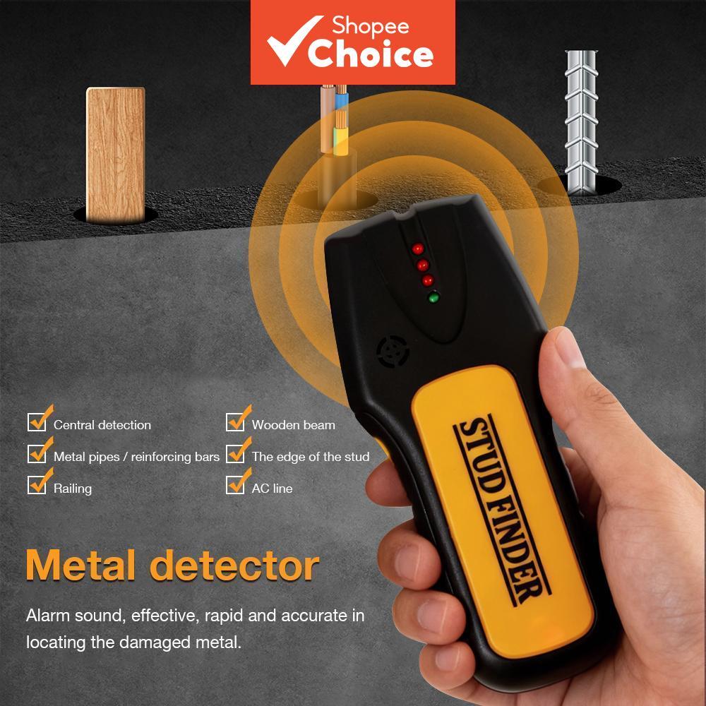 Um Conjunto De Detector De Metais Montado Na Parede , Scanner De Portátil , Pinos De Madeira , Localizador De Fios Vivos