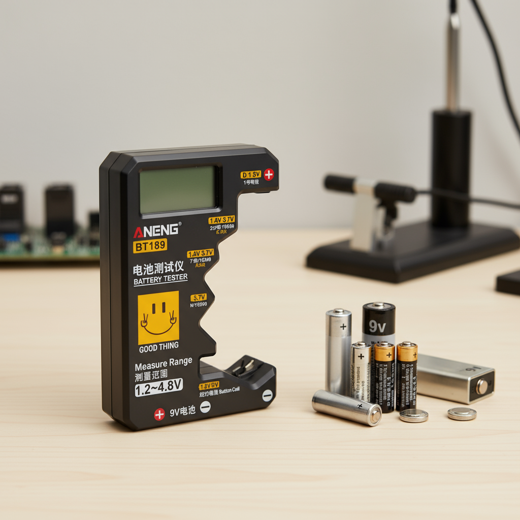 Testador de Baterias 9V, AA, AAA, Célula Botão com Display LCD - Banco de Energia Universal e Detector Doméstico