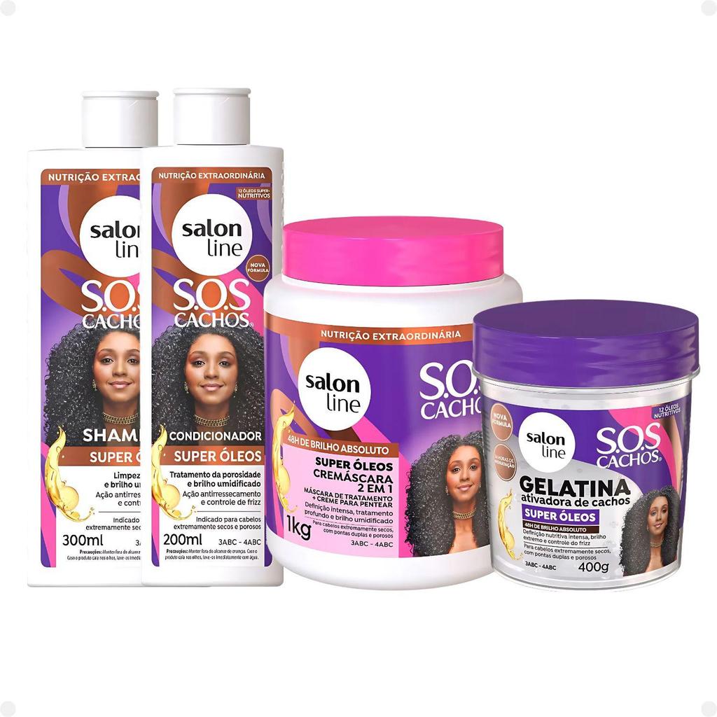 Kit Salon Line SOS Cachos Super Óleos com 4