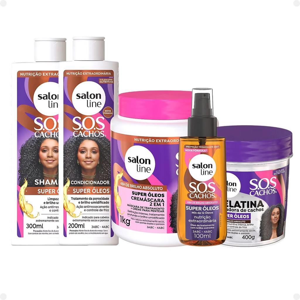 Kit Salon Line SOS Cachos Super Óleos com 5