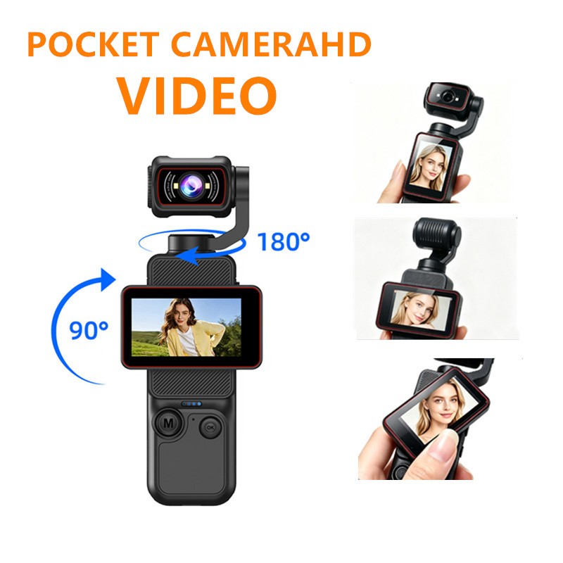 Câmera De Ação De Bolso HD WiFi Vlog Recorder Com Tela Giratória Filmadora Para Esportes Ao Ar Livre