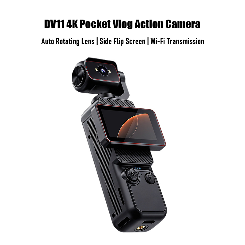 Câmera De Ação De Bolso HD Vlog Recorder Com Tela Giratória De 1.97 Polegadas Transmissão WiFi De Visão Noturna