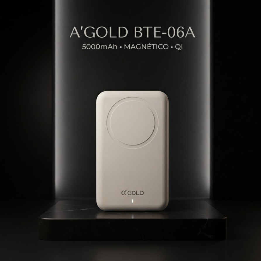 Power Bank A'Gold BTE-06A 5000mAh Magnético Qi