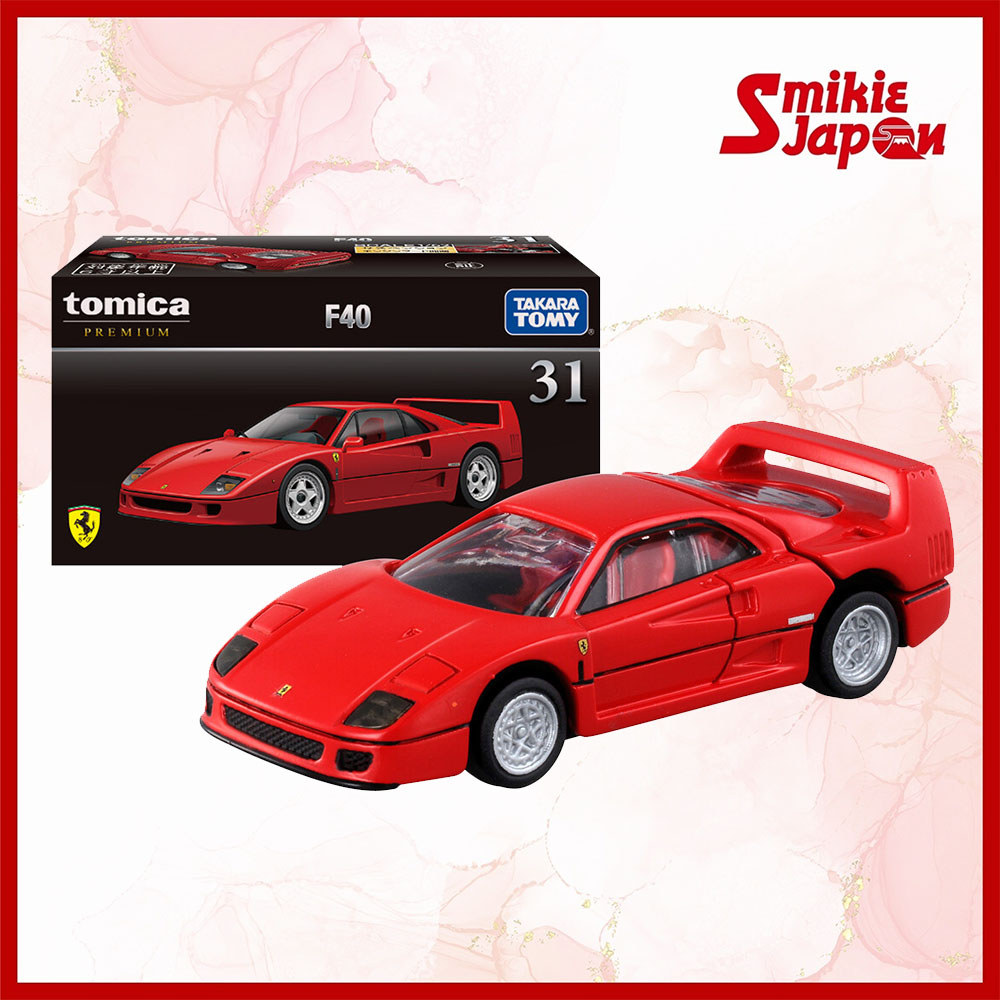 TOMICA Premium No.31 Ferrari F40 1:62 Die-Cast Model Car with Opening Rear Hood – Japan Import