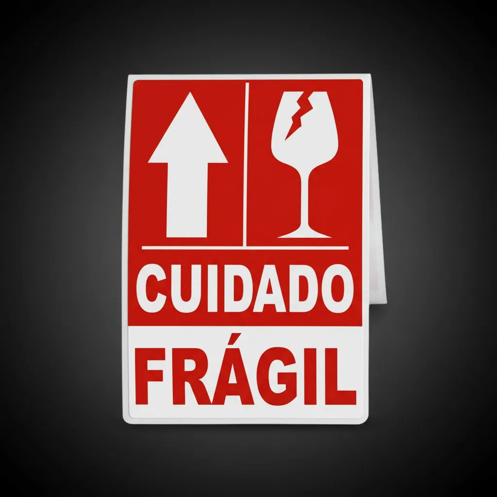 Etiqueta Adesiva Cuidado Frágil 100x150 E-commerce Rolo 200u
