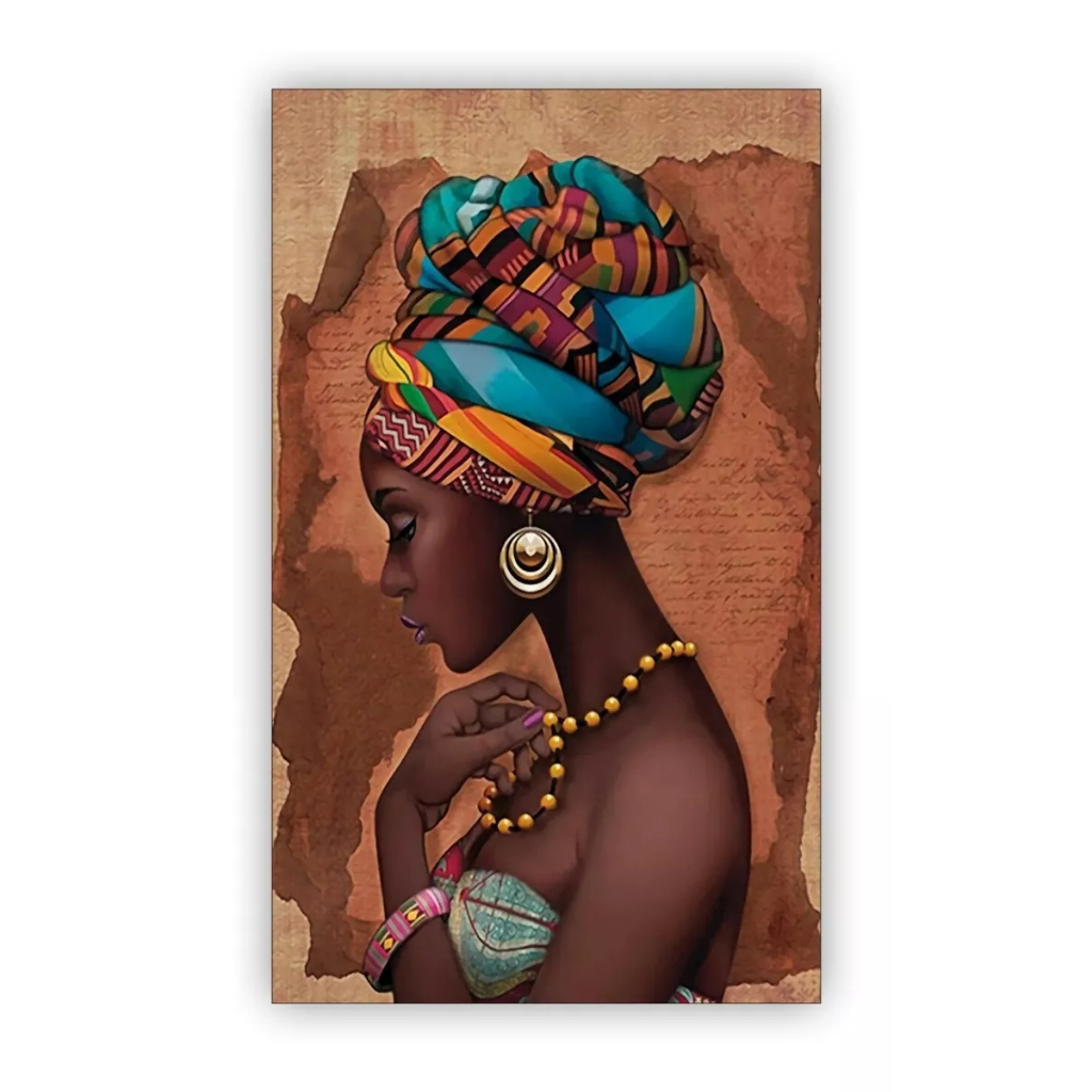 Quadro Decorativo Mulher Africana Negra Quarto Sala Hall 40x60