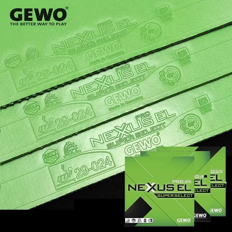 LJJ GEWO NEXUS EL PRO 45 48 53 (Borracha Verde , Pré-Encomenda Aruna) De Tênis De Mesa Super Select Esponja De Pingue-Po