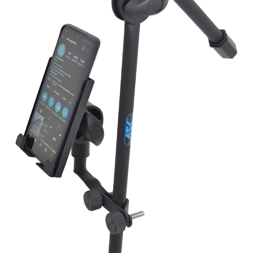 Suporte MIC e CELULAR Clamp Ask C13 Multifuncional | Acessório p/ Fixar Smartphone em Pedestal de Microfone