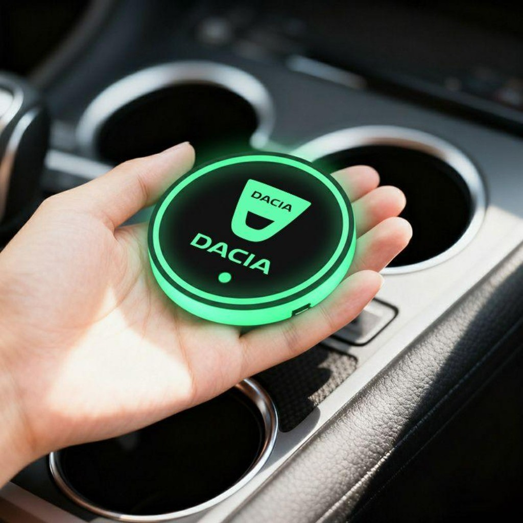 7 Cores Recarregável USB Tapete Porta Copos LED Artigos Automotivos For Dacia Duster Sandero Jogger Lodgy Logan