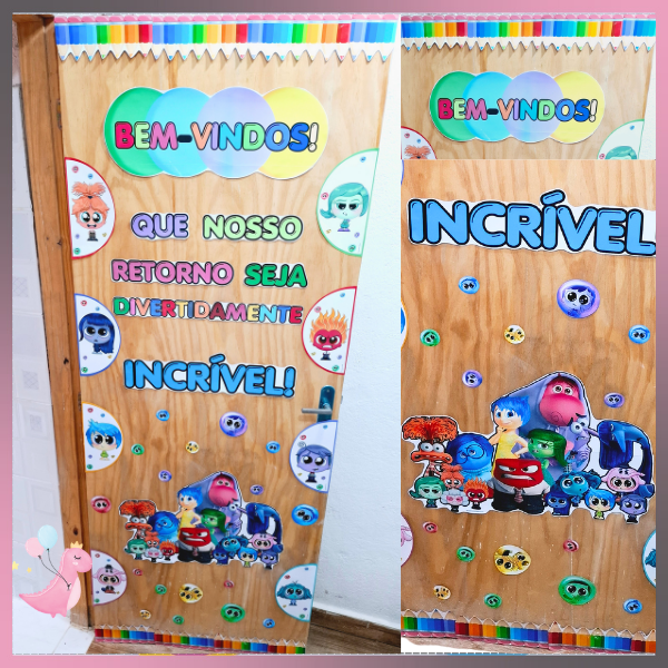 VOLTA ÀS AULAS -PAINEL PARA PORTA-DIVERTIDAMENTE