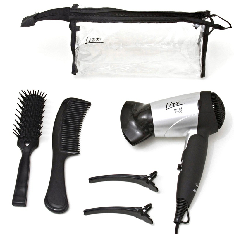 Secador de Cabelos Mini Prata, Lizz Professional, Bivolt, 1200W
