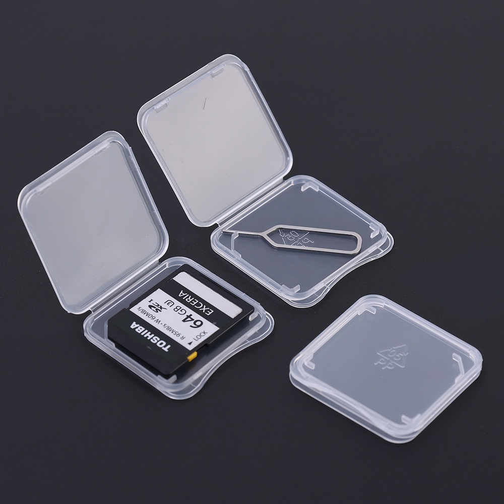 1/10Pcs Estojo De Cartão SD Padrão Transparente À Prova De Poeira Protetor De Memória Mini Porta-Cartões SDHC Portátil