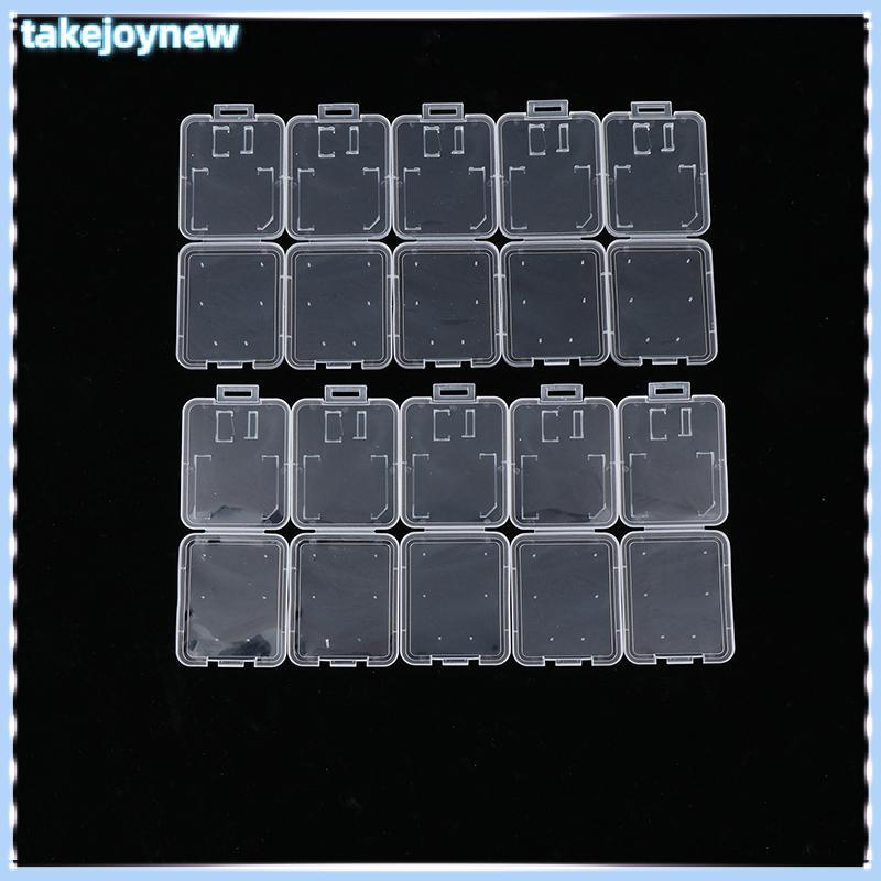 [takejoynewBR] 10pcs Caixa De Armazenamento De Cartão De Memória SD Plástico Transparente TF Sim Caso Suporte SDHC MMC X
