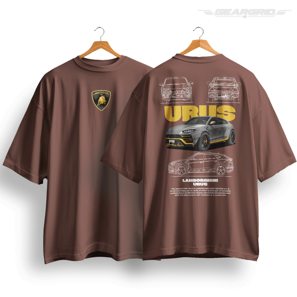 Camiseta Lamborghini Urus 100% Algodão Oversized Exclusiva Unissex Edição Especial