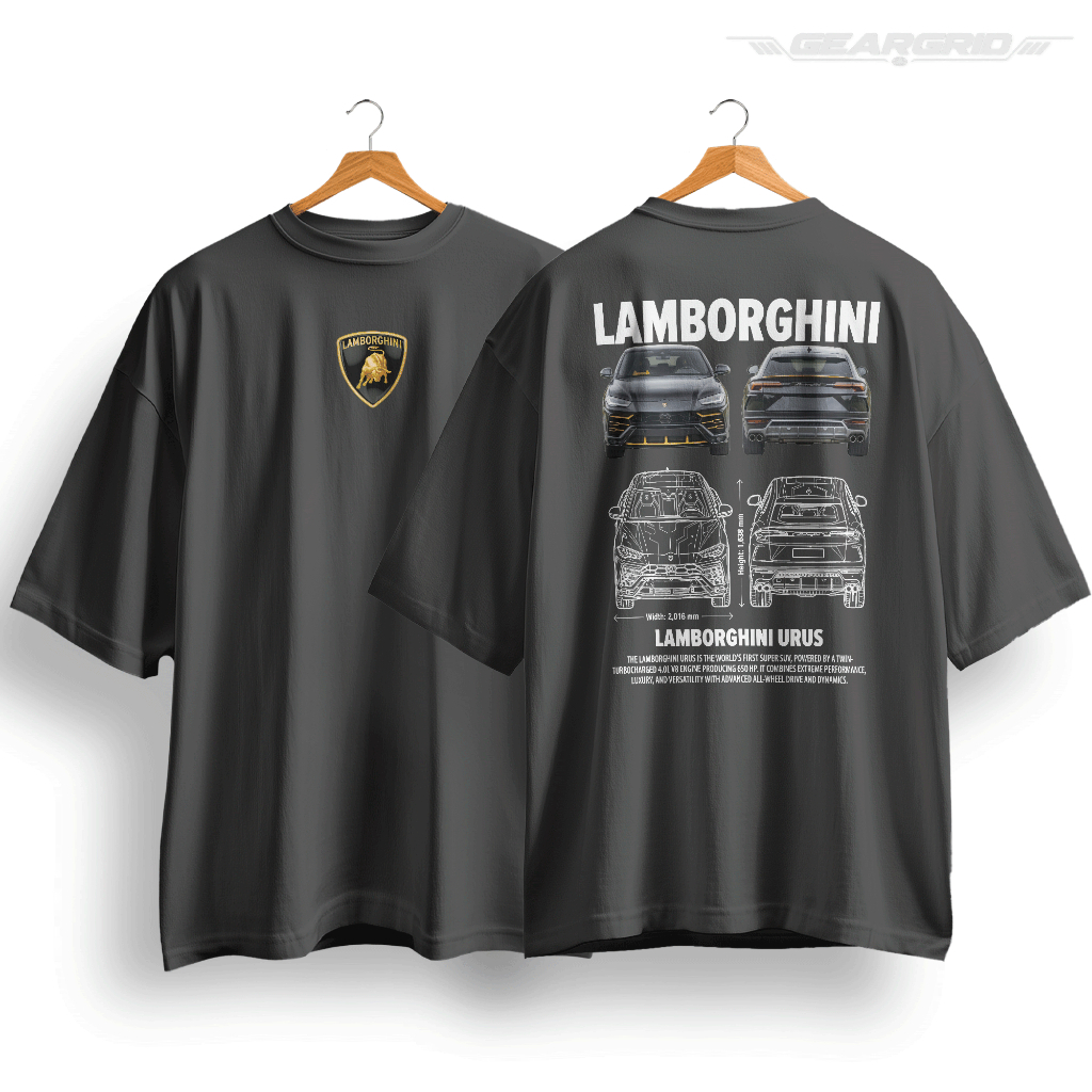 Camiseta Lamborghini Bat Urus 100% Algodão Unissex Premium Oversized Edição Especial