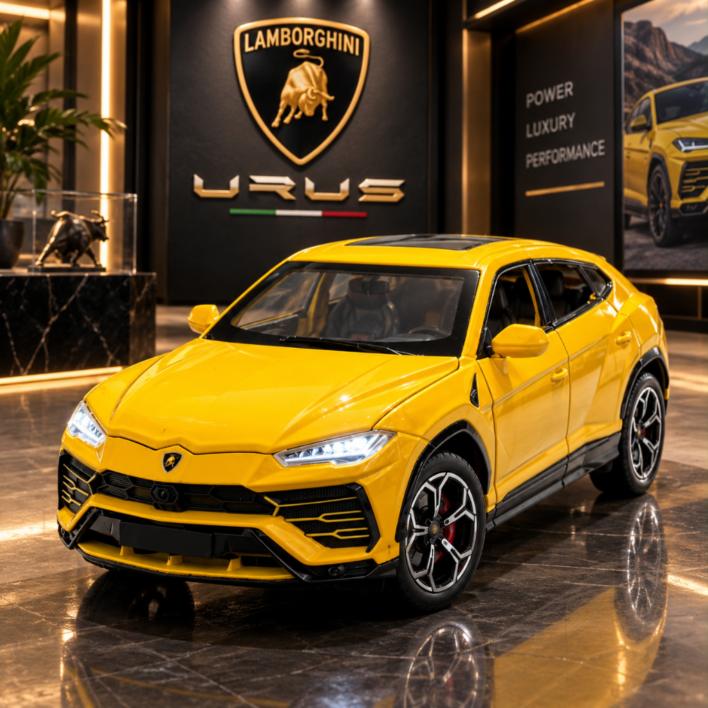 Miniatura Lamborghini Urus 1:24 Colecionável com Luzes e Sons Movimentos à Fricção Infantil