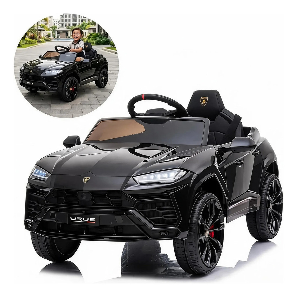 Mini Carro Elétrico Infantil 12v Lamborghini Urus Preto Importway BW527PT