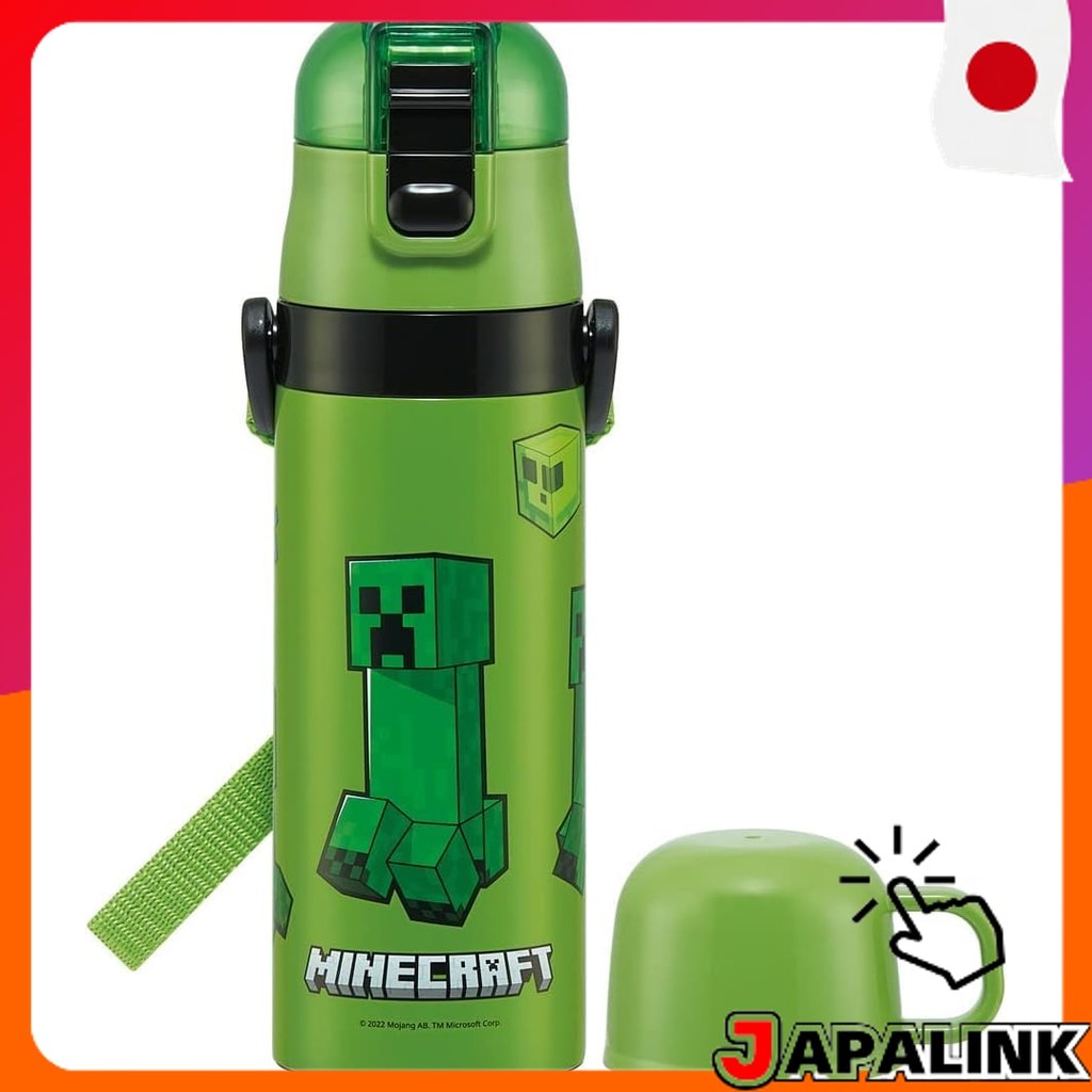Skater Garrafinha Infantil 2WAY Minecraft Aço Inoxidável Térmica Leve 【Direct from Japan】