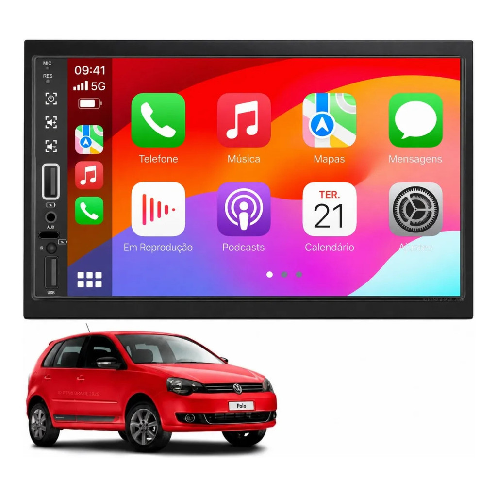 Central Multimídia Volkswagen Polo 2007 À 2015 Pro Max Android Auto Apple CarPlay Sem Fio