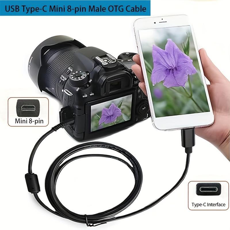 Um Mini Cabo De Dados OTG , Convertendo Uma Interface De 8 Pinos Em Tipo C , Adequado Para Telefones Android , Suporta C