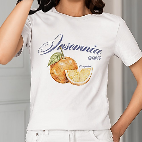 Camiseta Feminina Oversized Estampa Laranja 