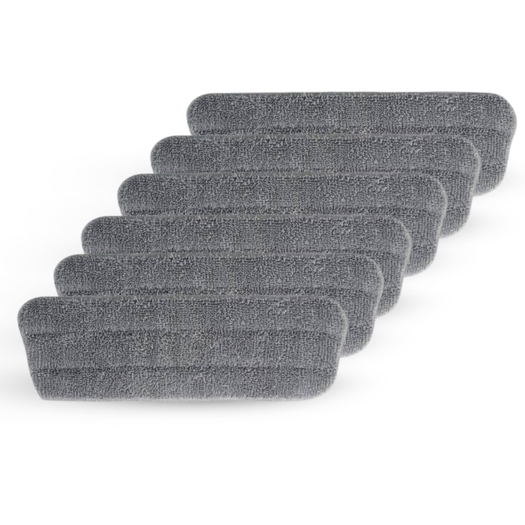 Kit 6 Refis Mop Lavável Mágico Spray Microfibra Pano Reposição Flat Universal Fixação Velcro