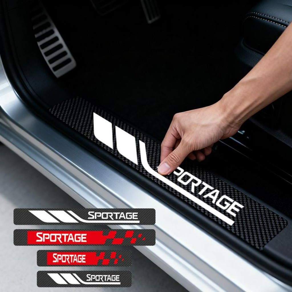Kit 4 Peças Antiarranhão Adesivo De Soleira De Porta Automotiva Acessórios Para Carro For Kia Sportage EX Prestige