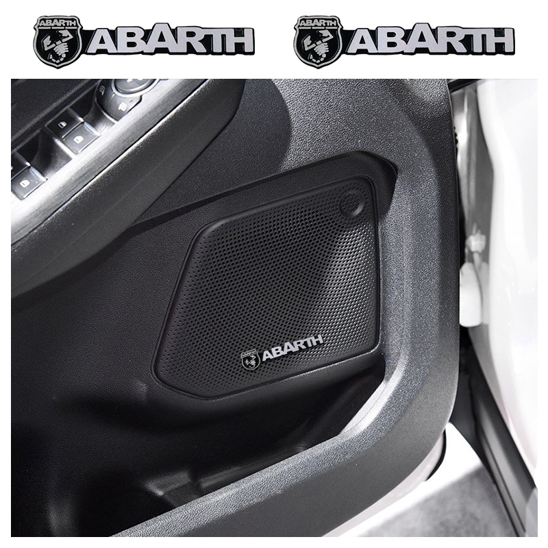 4 pcs/10pcs Autocolante De Metal Com Logotipo Para Carro Acessórios De Decoração De Alto-Falantes Abarth 500 Stilo Ducato Palio Car Accessories