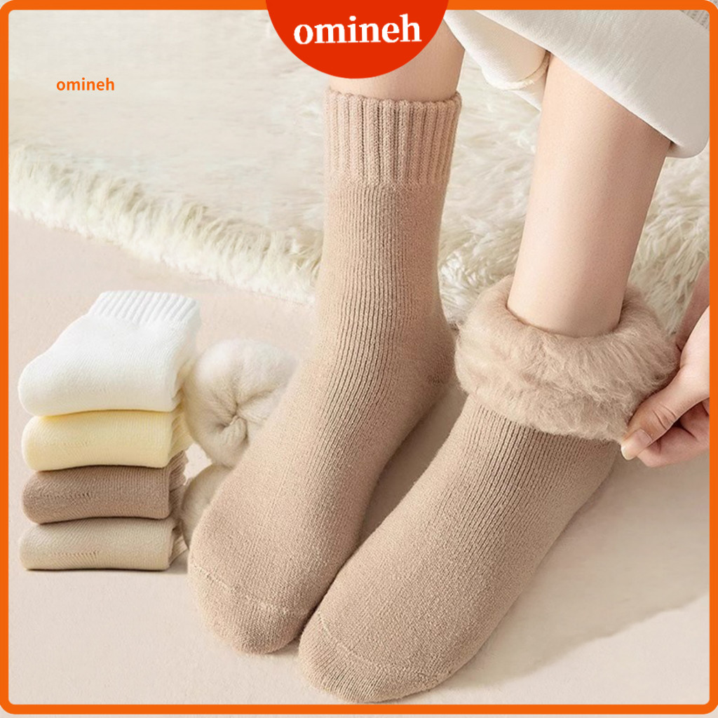 Heavy Duty Winter Boot Socks Thickened Fleece Lined Crew Women’s Thermal Solid Color Mid-calf for Weather for Southeas