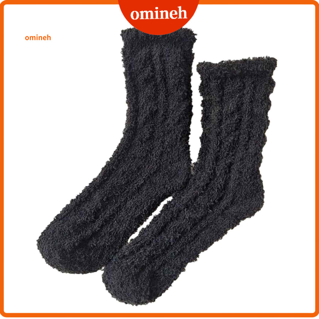 Soft Thickened Fuzzy Slippers Socks Cozy Pajama Thick Plush Thermal for Women – Warm Coral Fleece Sleep Floor Winter f